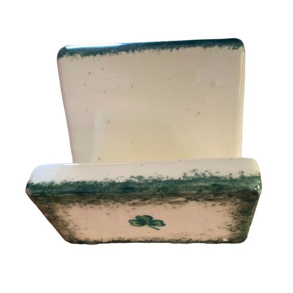 PINE IRISH Porcelain Business Card Holder White/Green - Picture 3 of 4